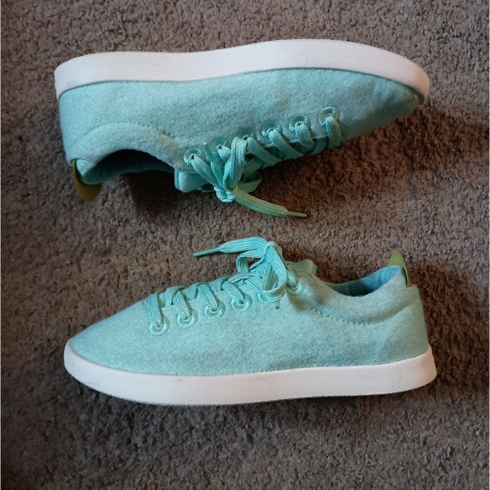 Allbirds Wool Piper Buoyant Mint Blue Runners Sneakers Women's Sz 6 PRE-OWNED